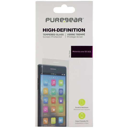 PureGear High-Definition Tempered Glass Screen Protector for Motorola One 5G Ace Cell Phone - Screen Protectors PureGear    - Simple Cell Bulk Wholesale Pricing - USA Seller