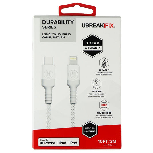 UBREAKIFIX (10-Ft) Durability Series USB-C to 8-Pin Cable for Apple - White Cell Phone - Cables & Adapters UBREAKIFIX    - Simple Cell Bulk Wholesale Pricing - USA Seller