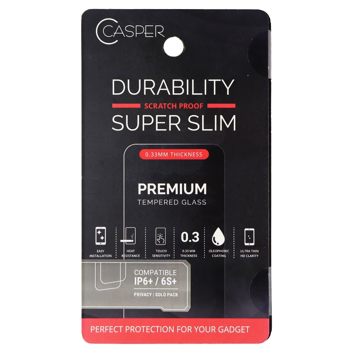 Casper Premium Tempered Glass Clear iPhone 6/6s Plus Cell Phone - Screen Protectors Casper    - Simple Cell Bulk Wholesale Pricing - USA Seller