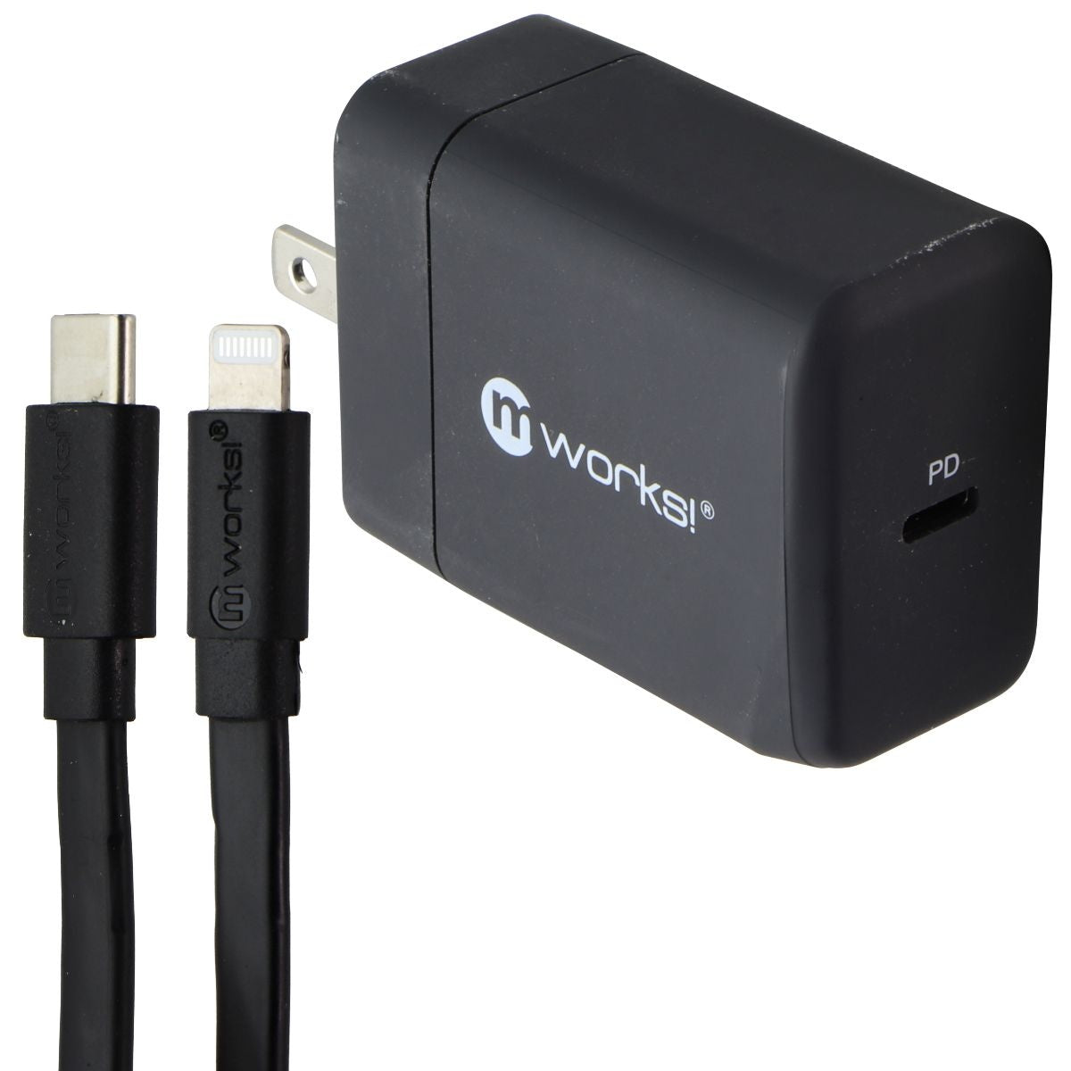 mWorks! mPower! PD Wall Charger and 6-Ft USB-C to Lightning 8-Pin Cable - Black Cell Phone - Chargers & Cradles mWorks! - Simple Cell Bulk Wholesale Pricing - USA Seller