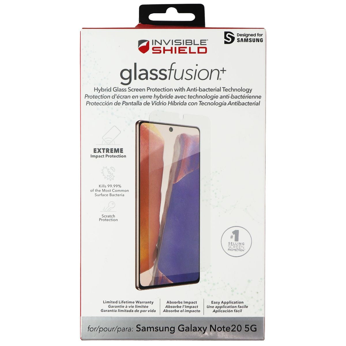 ZAGG Invisibleshield GlassFusion+ Screen Protector for Samsung Galaxy Note20 5G Cell Phone - Screen Protectors Zagg    - Simple Cell Bulk Wholesale Pricing - USA Seller