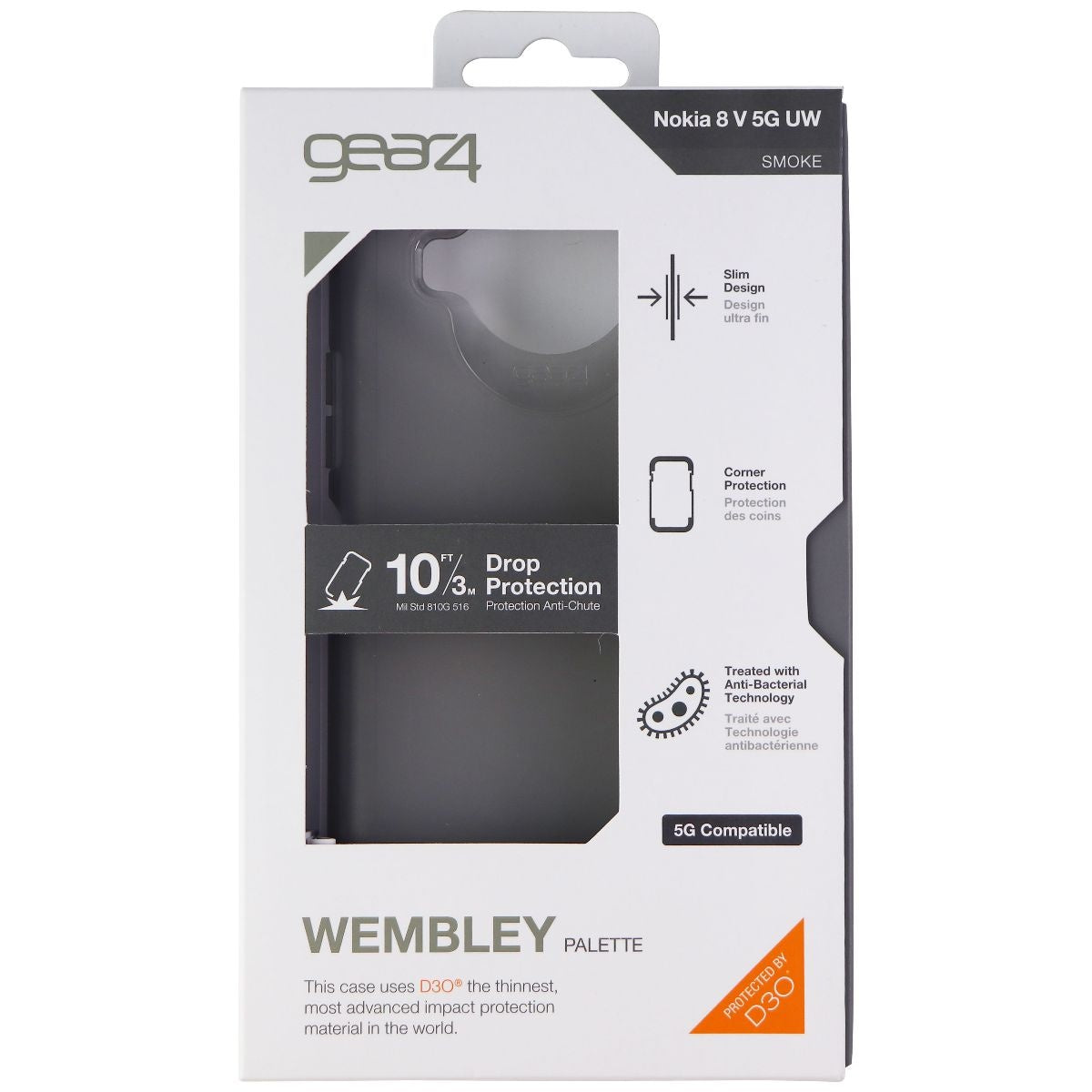 Gear4 Wembley Palette Flexible Case for Nokia 8V 5G UW - Smoke Cell Phone - Cases, Covers & Skins Gear4    - Simple Cell Bulk Wholesale Pricing - USA Seller