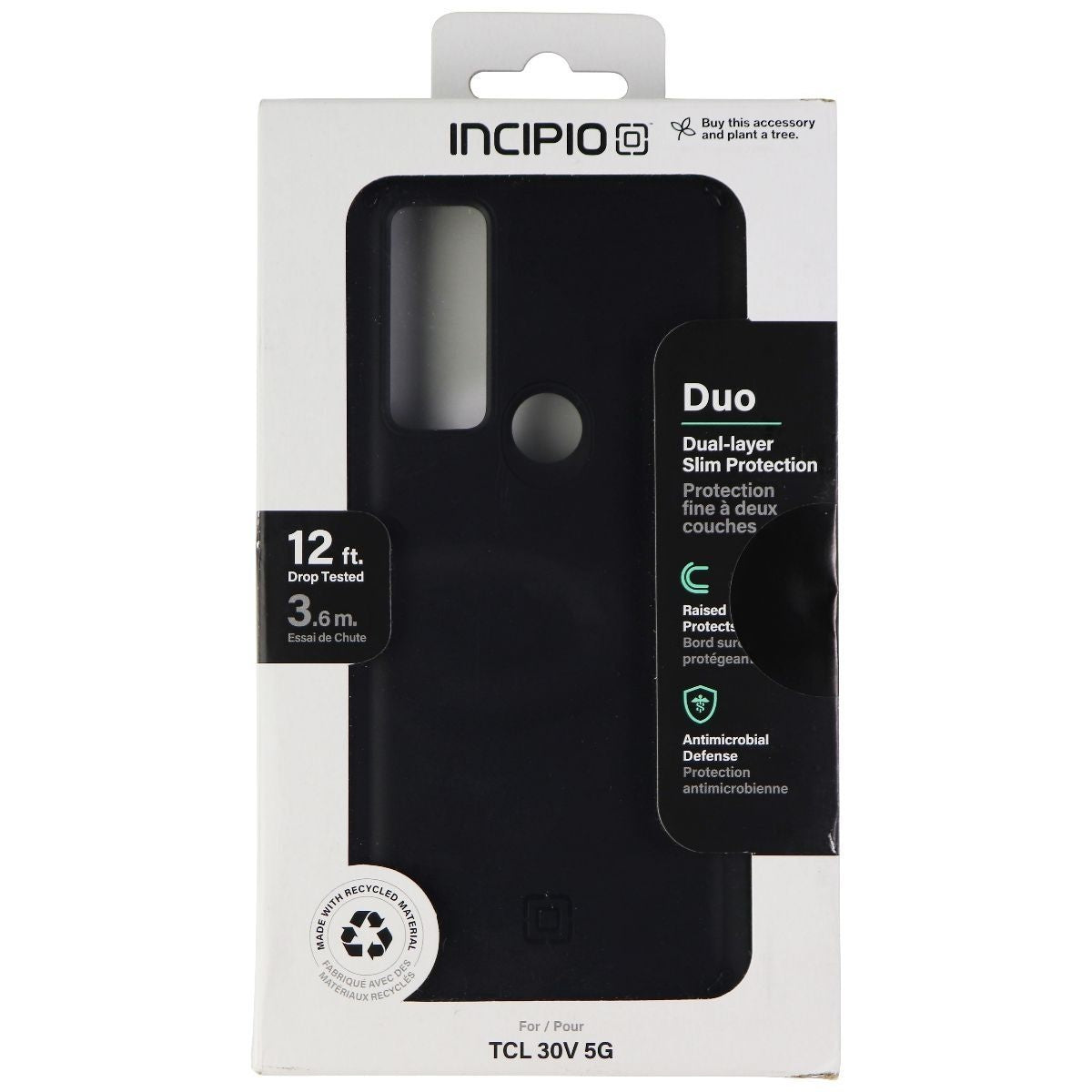 Incipio Duo Series Hard Case for TCL 30V 5G Smartphones - Black Cell Phone - Cases, Covers & Skins Incipio    - Simple Cell Bulk Wholesale Pricing - USA Seller