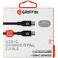 Griffin (3-Ft) Premium Braided USB-C to USB-C Charge/Sync Cable - Black Cell Phone - Cables & Adapters Griffin Technology - Simple Cell Bulk Wholesale Pricing - USA Seller