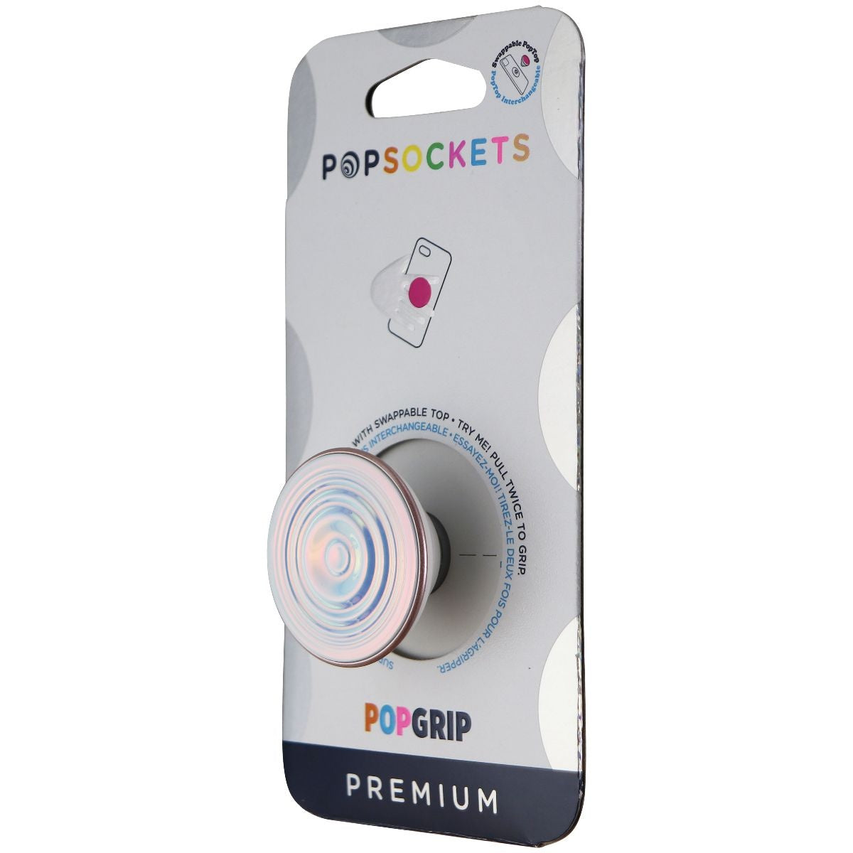 PopSockets Swappable PopGrip Grip and Phone Stand - Ripple Opalescent Blue Cell Phone - Mounts & Holders PopSockets - Simple Cell Bulk Wholesale Pricing - USA Seller