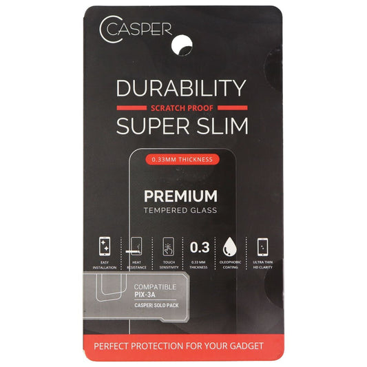 Casper Premium 0.33mm Tempered Glass for Google Pixel 3A - Clear Cell Phone - Screen Protectors Casper    - Simple Cell Bulk Wholesale Pricing - USA Seller