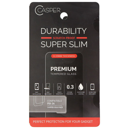 Casper Premium 0.33mm Tempered Glass for Google Pixel 3A - Clear Cell Phone - Screen Protectors Casper - Simple Cell Bulk Wholesale Pricing - USA Seller