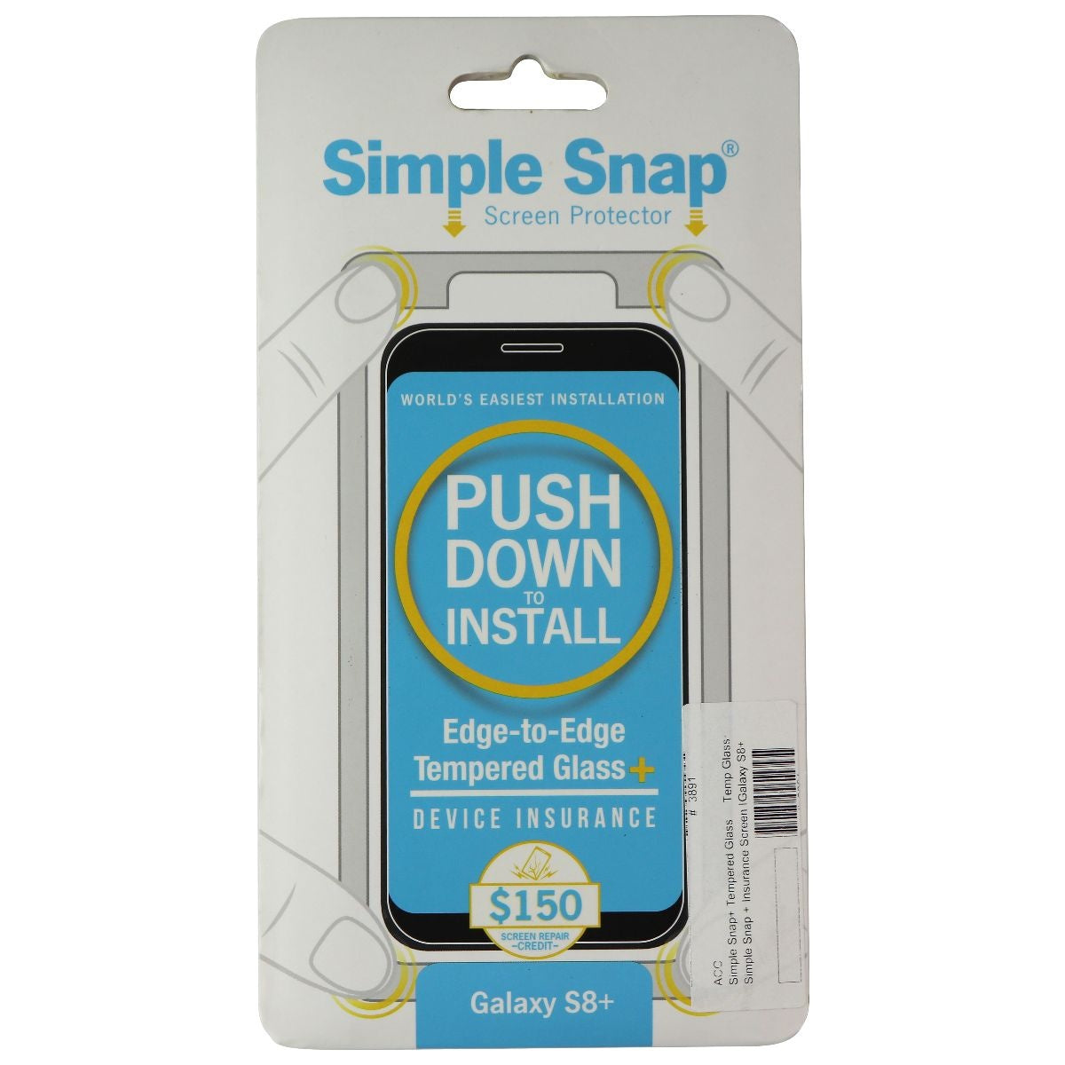 Simple Snap Edge-to-Edge Tempered Glass+ Screen Protector for Samsung Galaxy S8+ Cell Phone - Screen Protectors Simple Snap    - Simple Cell Bulk Wholesale Pricing - USA Seller