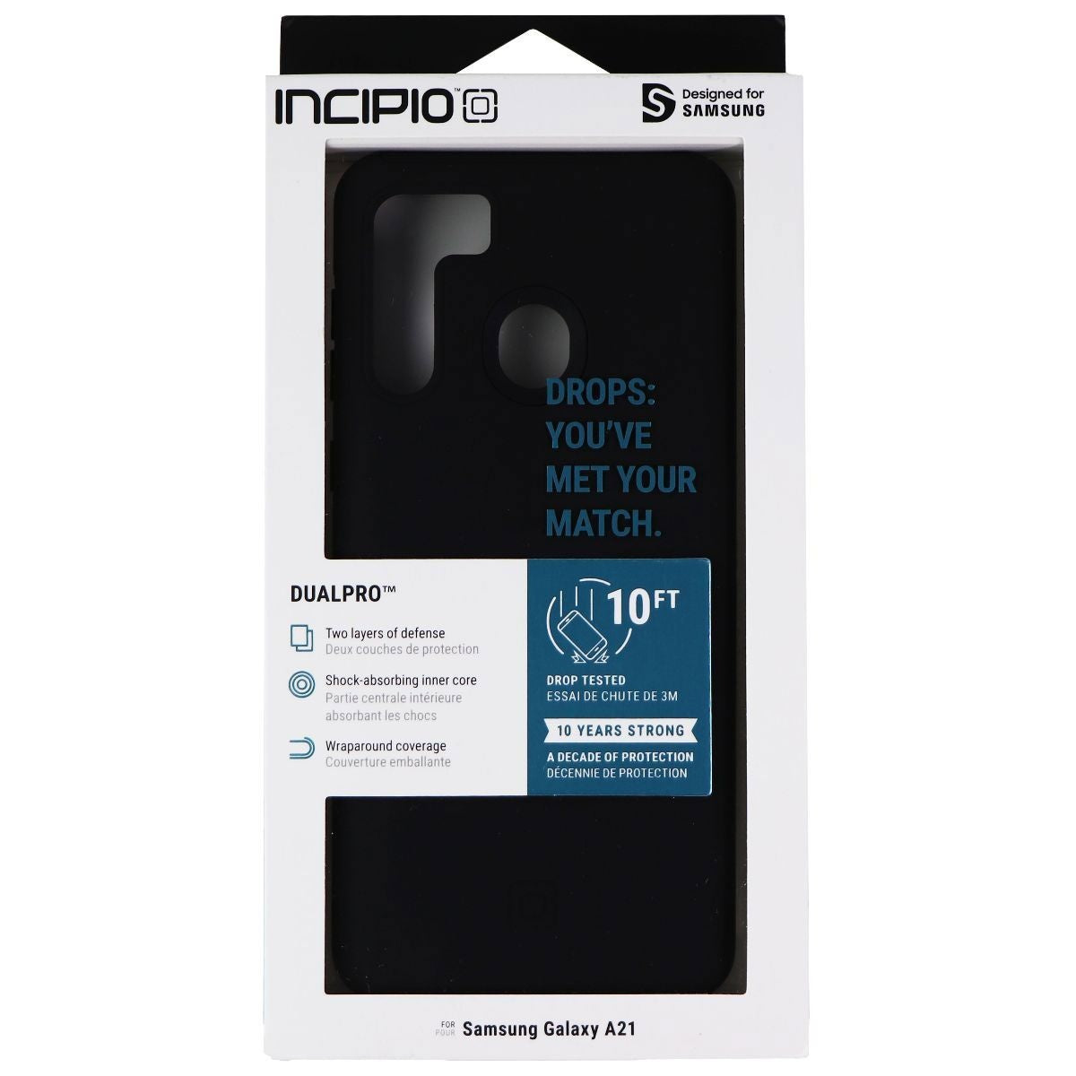 Incipio DualPro Series Dual Layer Case for Samsung Galaxy A21 - Matte Black Cell Phone - Cases, Covers & Skins Incipio - Simple Cell Bulk Wholesale Pricing - USA Seller