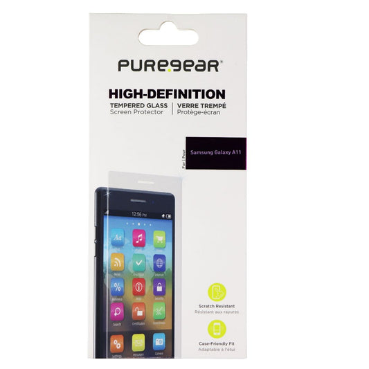 PureGear High-Definition Tempered Glass for Samsung Galaxy A11 - Clear Cell Phone - Screen Protectors PureGear    - Simple Cell Bulk Wholesale Pricing - USA Seller