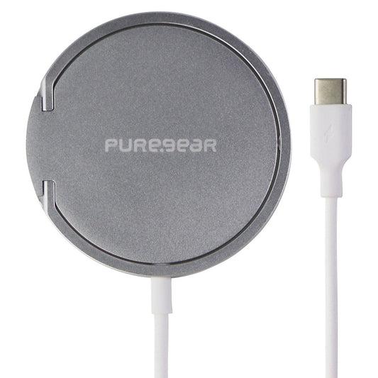 PureGear 15W Fast Magnetic (MagSafe) Wireless Charger - Silver/White (63871PG) Cell Phone - Chargers & Cradles PureGear    - Simple Cell Bulk Wholesale Pricing - USA Seller