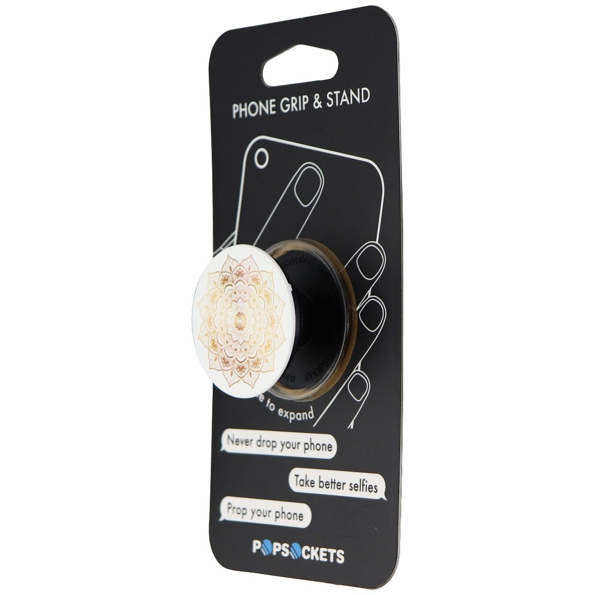 PopSockets: Collapsible Grip and Stand for Phones and Tablets - Golden Silence Cell Phone - Mounts & Holders PopSockets - Simple Cell Bulk Wholesale Pricing - USA Seller