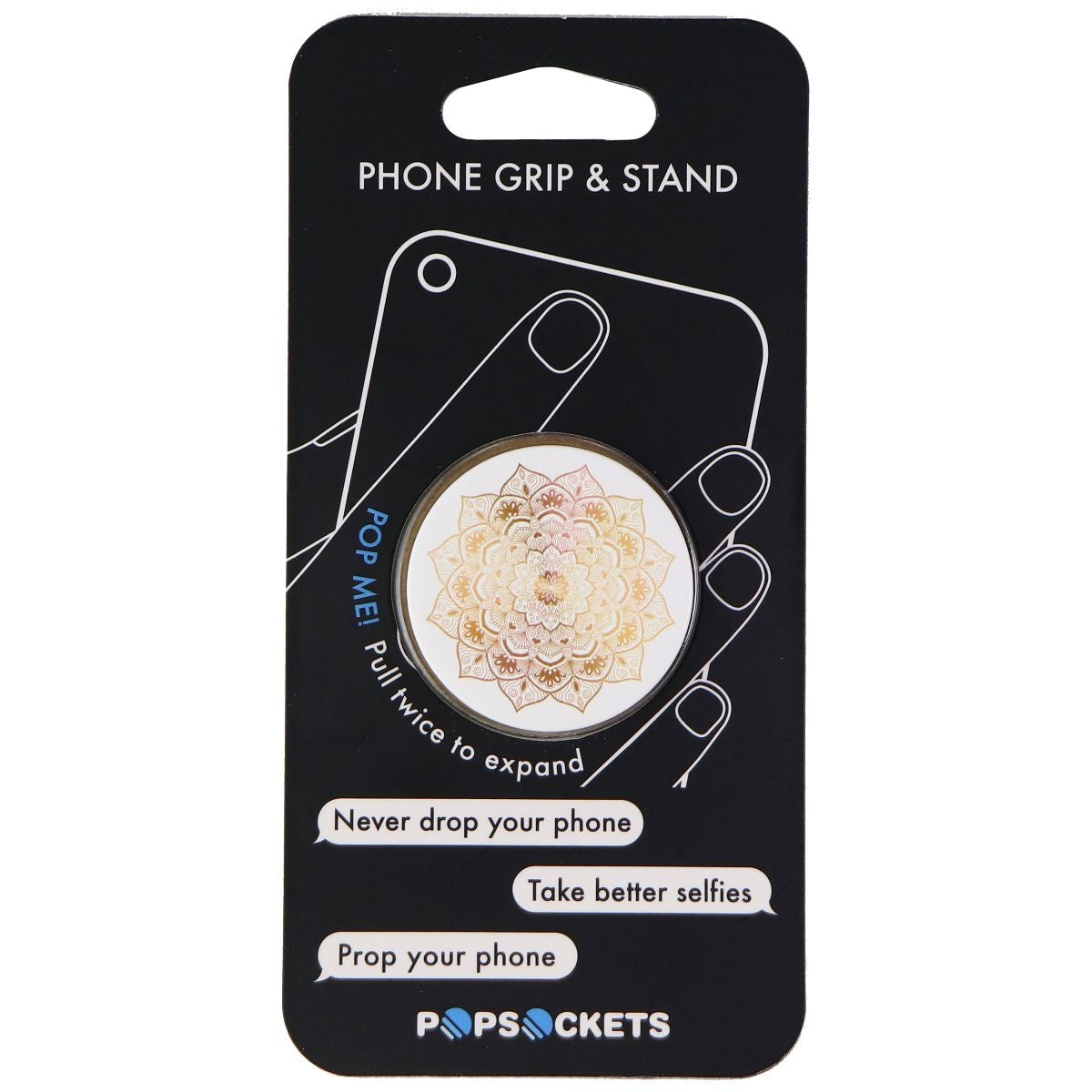 PopSockets: Collapsible Grip and Stand for Phones and Tablets - Golden Silence Cell Phone - Mounts & Holders PopSockets    - Simple Cell Bulk Wholesale Pricing - USA Seller