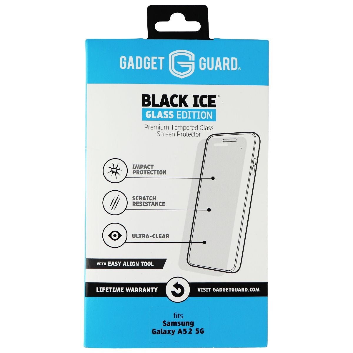 Gadget Guard Black Ice Glass Edition for Samsung Galaxy A52 5G - Clear Cell Phone - Screen Protectors Gadget Guard - Simple Cell Bulk Wholesale Pricing - USA Seller