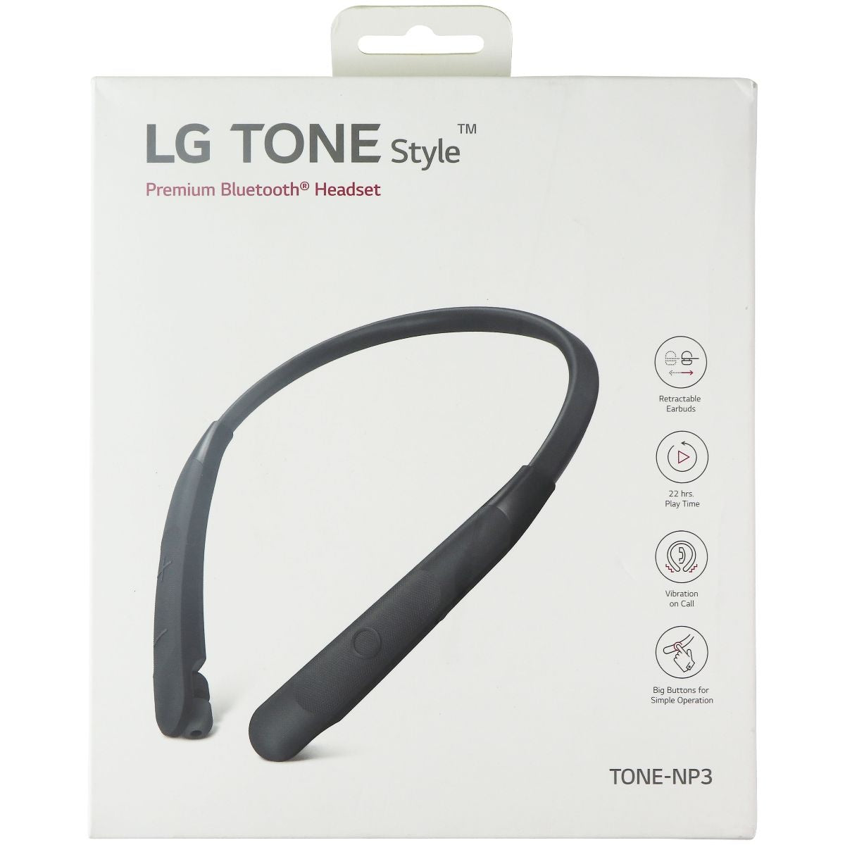 LG TONE Style Premium Bluetooth Headset - Black (TONE-NP3) Portable Audio - Headphones LG - Simple Cell Bulk Wholesale Pricing - USA Seller