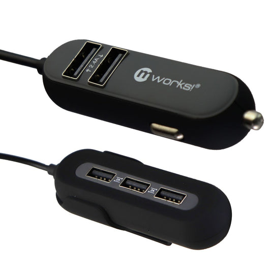 mworks! mPOWER! 10.8A Front & Back Seat 5 Port USB Charger/Adapter - Black/Gray Cell Phone - Cables & Adapters mWorks!    - Simple Cell Bulk Wholesale Pricing - USA Seller