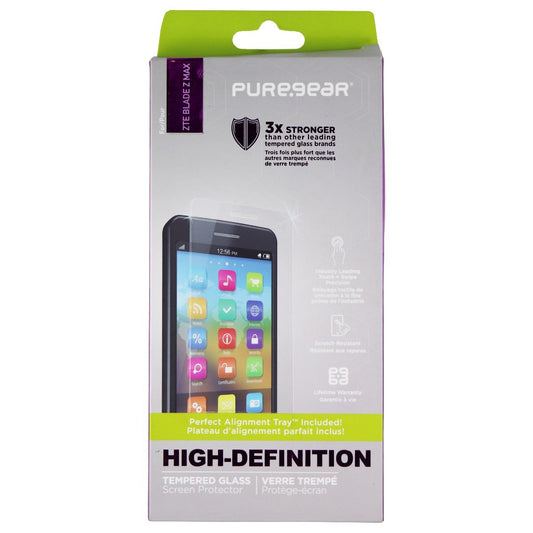 PureGear High Definition Tempered Glass for ZTE Blade Z Max - Clear Cell Phone - Screen Protectors PureGear    - Simple Cell Bulk Wholesale Pricing - USA Seller