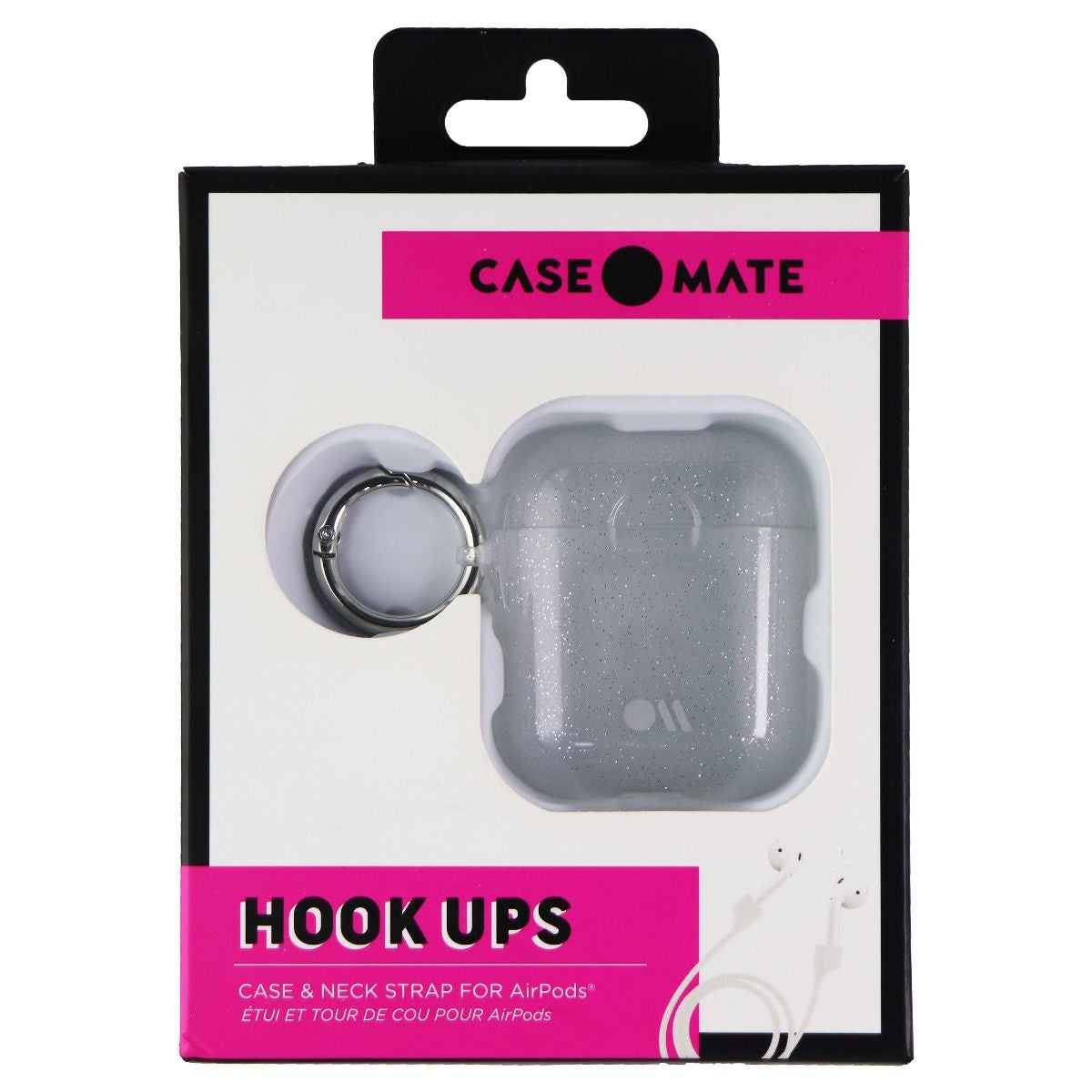 Case-Mate Hook Ups Case & Strap for Apple AirPods Series 1 & 2 - Crystal Glitter iPod, Audio Player Accessories - Cases, Covers & Skins Case-Mate    - Simple Cell Bulk Wholesale Pricing - USA Seller