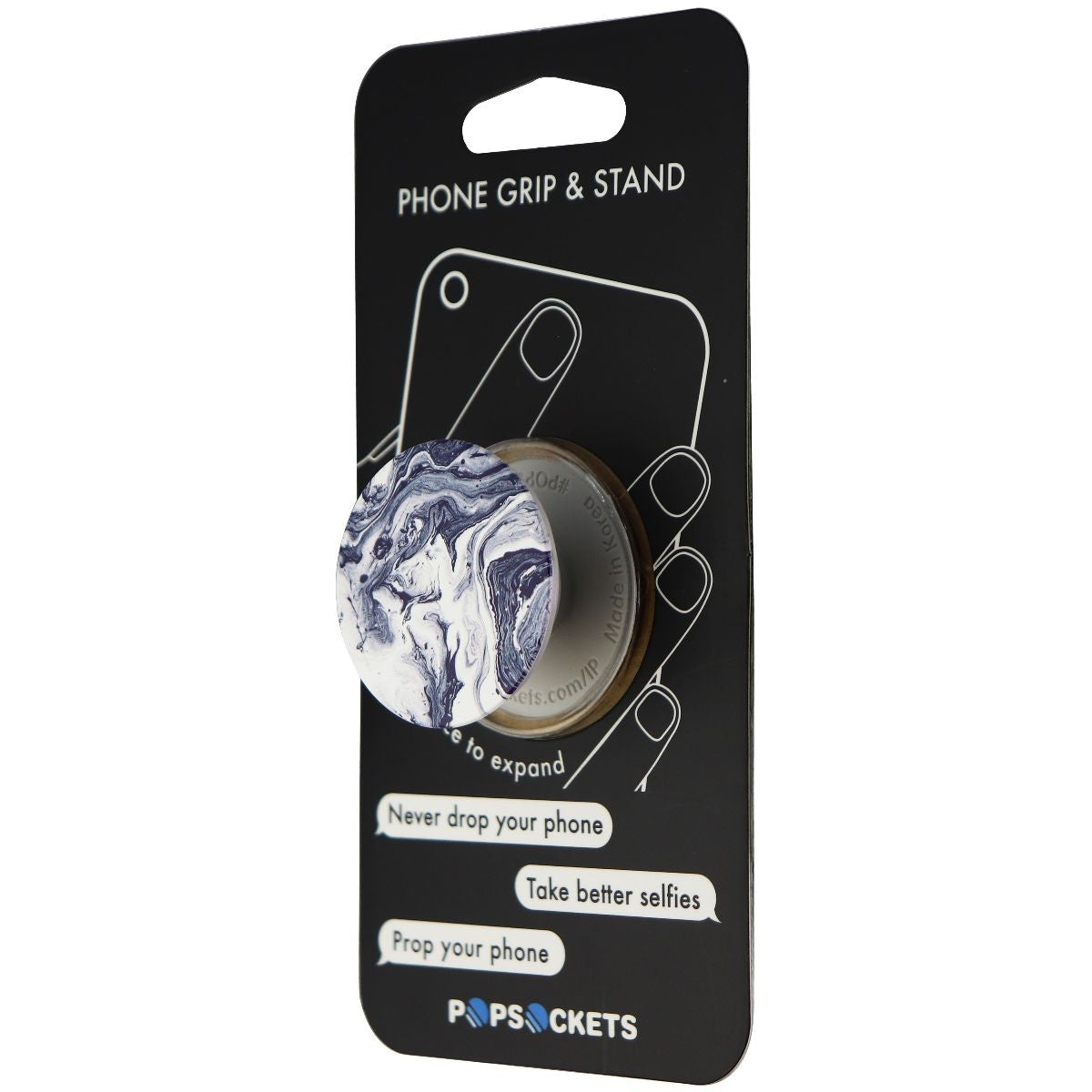 PopSockets Collapsible Grip & Stand for Phones & Tablets - Black/White/Marble V2 Cell Phone - Mounts & Holders PopSockets - Simple Cell Bulk Wholesale Pricing - USA Seller