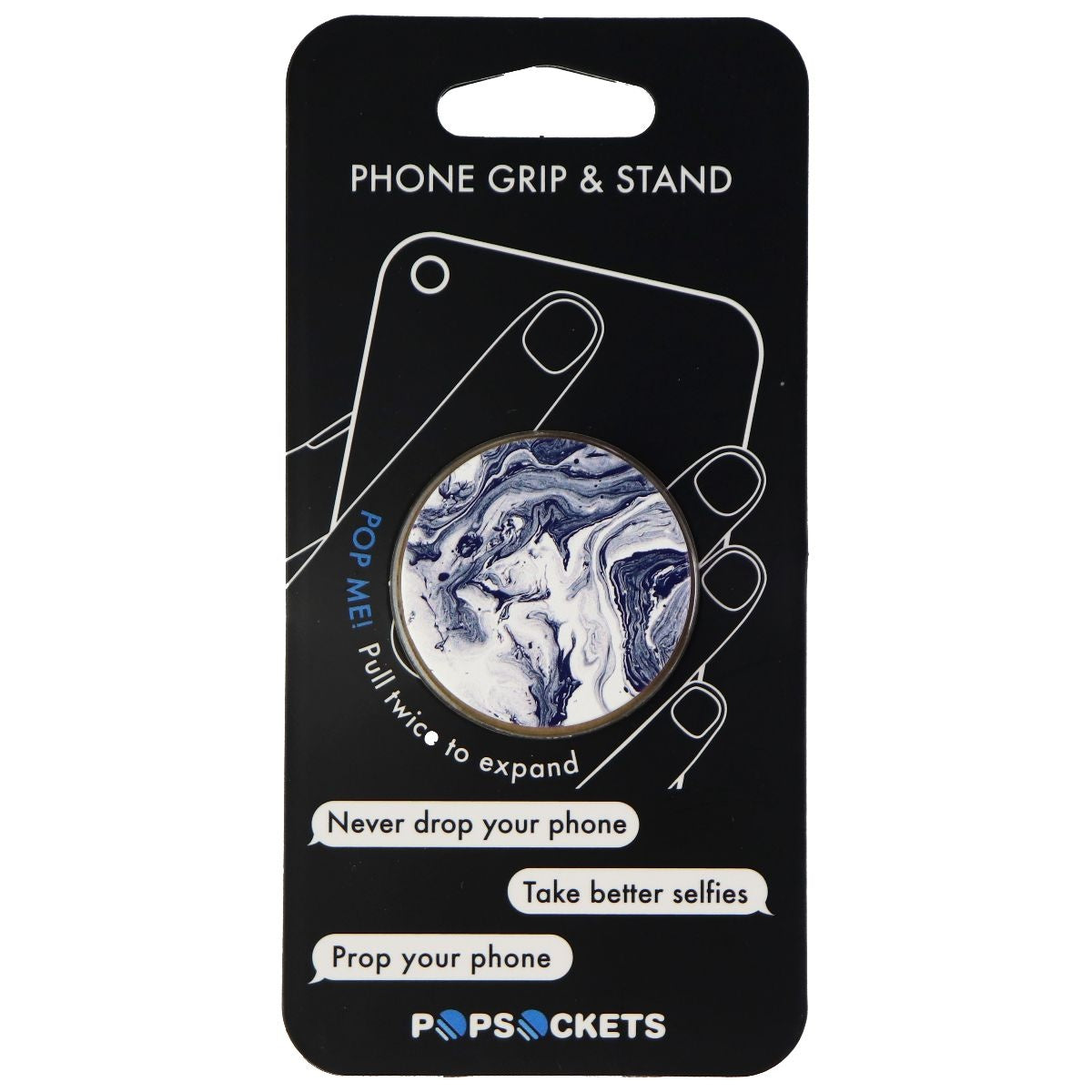 PopSockets Collapsible Grip & Stand for Phones & Tablets - Black/White/Marble V2 Cell Phone - Mounts & Holders PopSockets - Simple Cell Bulk Wholesale Pricing - USA Seller