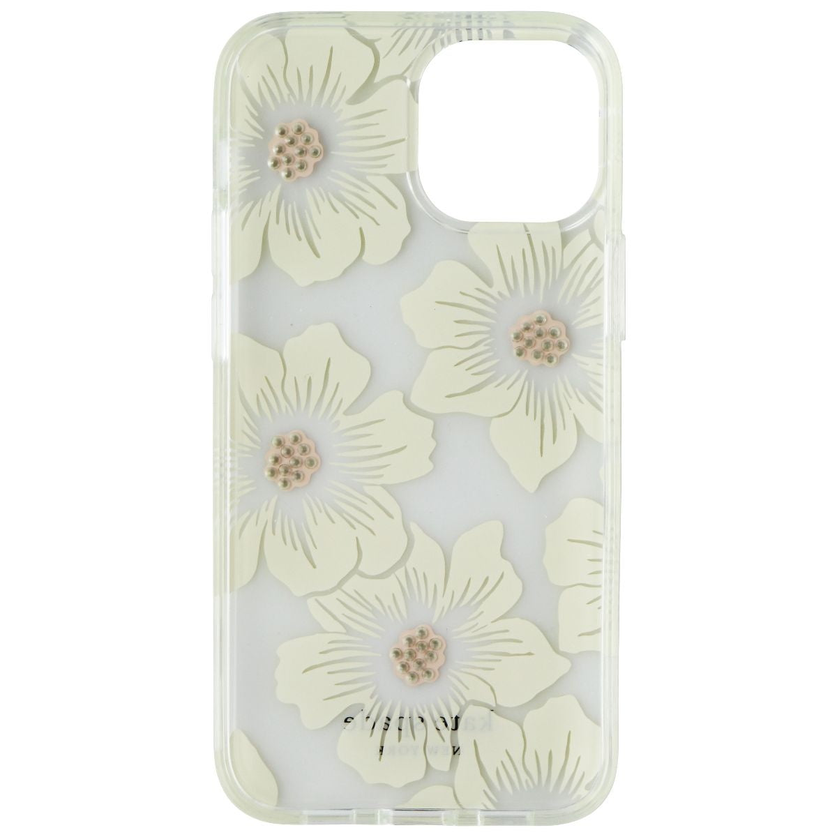 Kate Spade Protective Hardshell Case for iPhone 13 mini - Hollyhock Floral Clear Cell Phone - Cases, Covers & Skins Kate Spade    - Simple Cell Bulk Wholesale Pricing - USA Seller