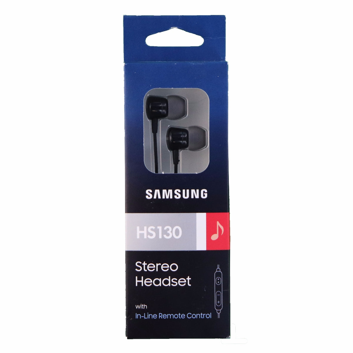 Samsung Wired Stereo Headset Headphones with In-Line Microphone HS130 - Black Cell Phone - Headsets Samsung    - Simple Cell Bulk Wholesale Pricing - USA Seller