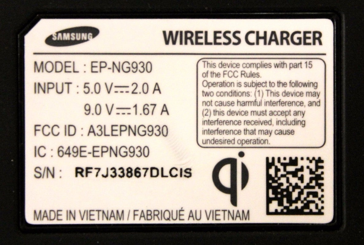 Samsung Fast Charge Qi Wireless Charging Stand Pad & Wall Adapter EP-NG930 Cell Phone - Chargers & Cradles Samsung - Simple Cell Bulk Wholesale Pricing - USA Seller