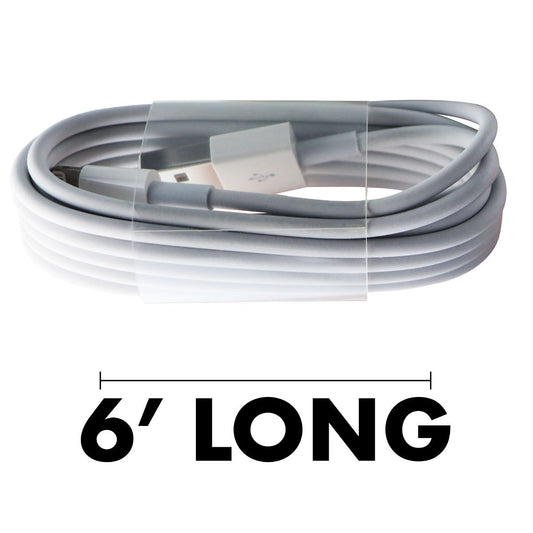 Apple (6-Ft/2m) Lightning 8-Pin to USB Charge/Sync Cable - White (MD819AM/M) Cell Phone - Cables & Adapters Apple    - Simple Cell Bulk Wholesale Pricing - USA Seller