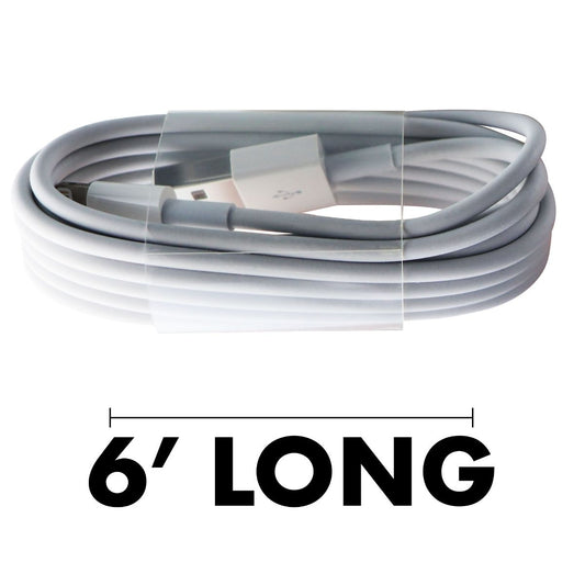 Apple (6-Ft/2m) Lightning 8-Pin to USB Charge/Sync Cable - White (MD819AM/M)