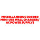 Miscellaneous Corded Mini-USB Wall Charger/AC Power Supply (0.9A to 1.9A Output) Cell Phone - Chargers & Cradles Unbranded - Simple Cell Bulk Wholesale Pricing - USA Seller