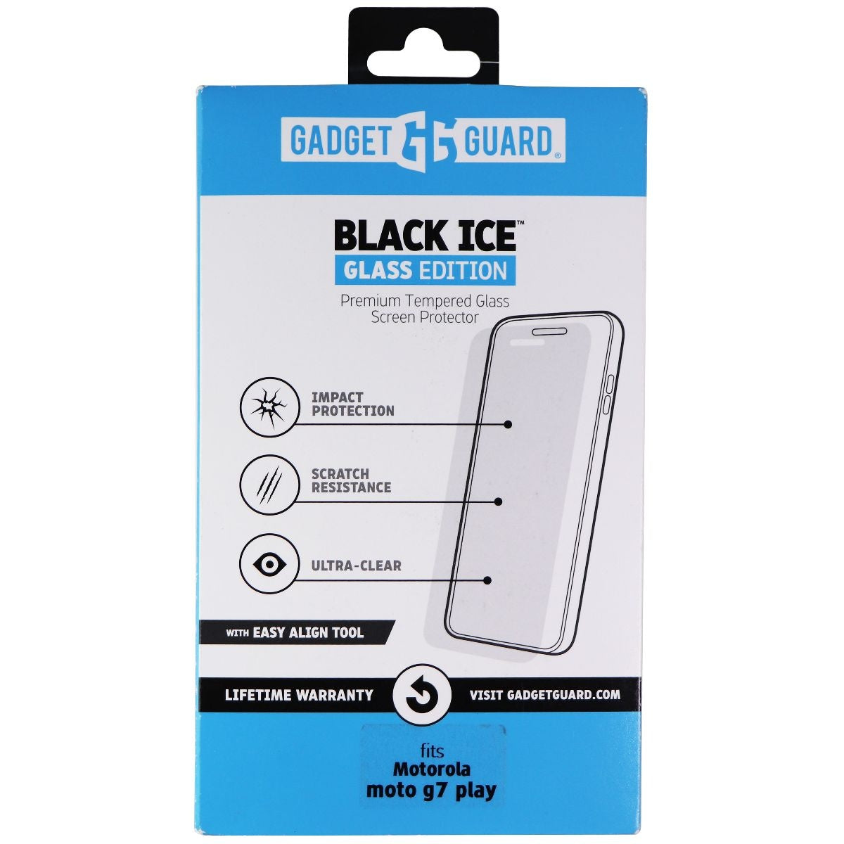 Gadget Guard Black Ice Tempered Glass for Motorola Moto G7 Play - Clear Cell Phone - Screen Protectors Gadget Guard - Simple Cell Bulk Wholesale Pricing - USA Seller