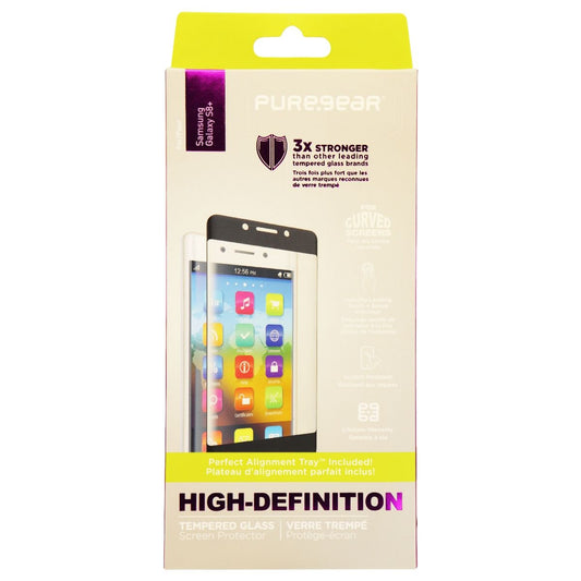 PureGear Curved HD Tempered Glass for Samsung S8+ (Plus) - Clear/Black Border Cell Phone - Screen Protectors PureGear    - Simple Cell Bulk Wholesale Pricing - USA Seller