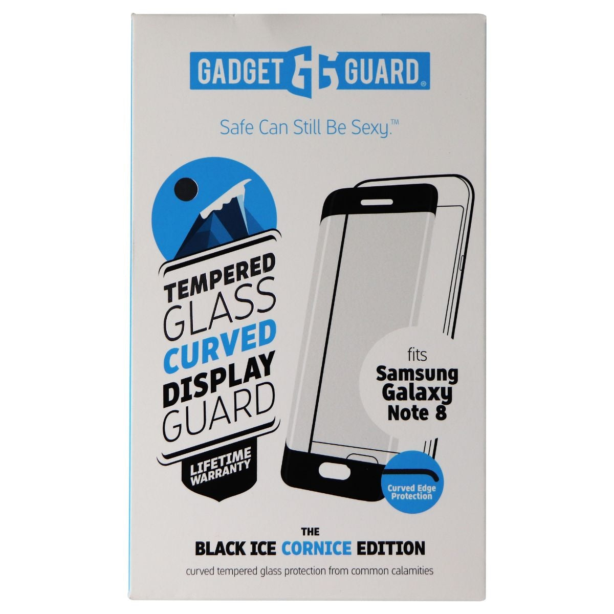Gadget Guard Black Ice Cornice Tempered Glass Screen Protector for Galaxy Note 8 Cell Phone - Screen Protectors Gadget Guard    - Simple Cell Bulk Wholesale Pricing - USA Seller