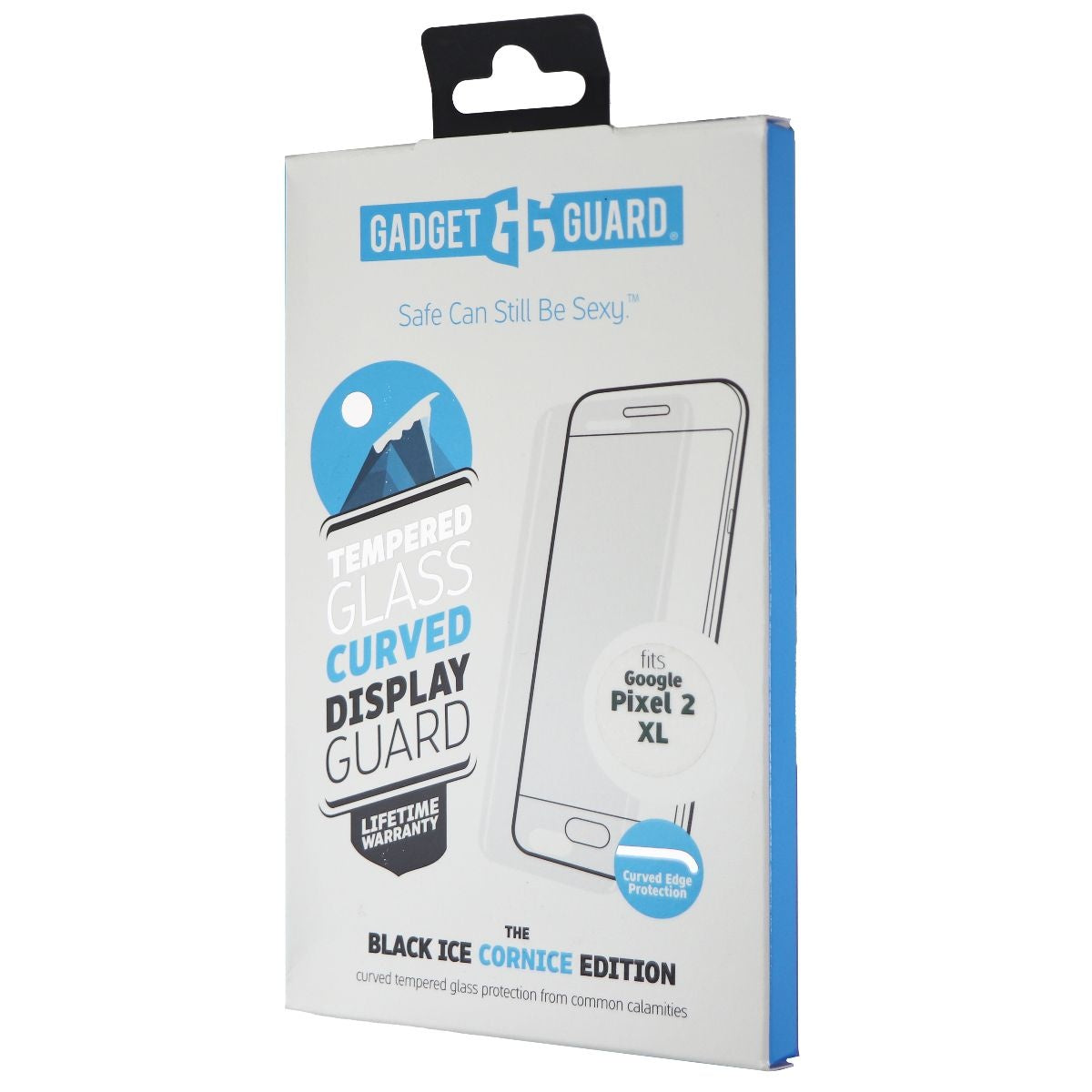 Gadget Guard Black Ice Cornice Curved Tempered Glass for Google Pixel 2 XL Cell Phone - Screen Protectors Gadget Guard - Simple Cell Bulk Wholesale Pricing - USA Seller