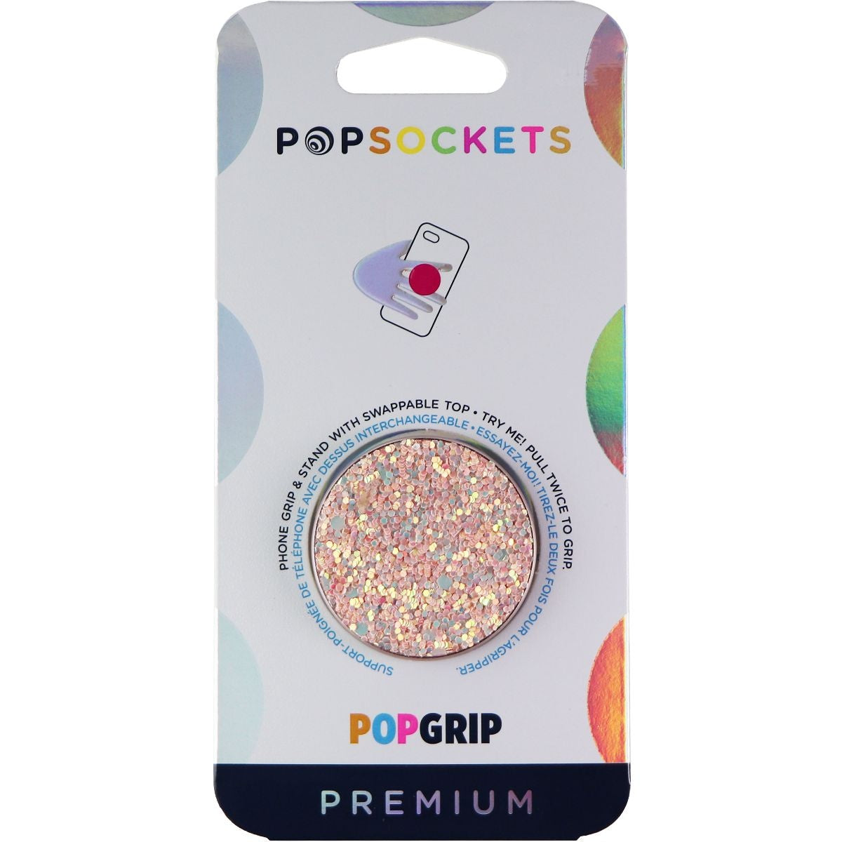 PopSockets PopGrip Premium Swappable Grip for Phones & Tablets - Sparkle Rose Cell Phone - Mounts & Holders PopSockets - Simple Cell Bulk Wholesale Pricing - USA Seller