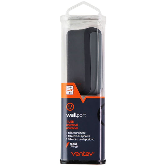 Ventev Universal Wallport (USB) 2.4A (r1240) Rapid Charge Power adapter - Gray Cell Phone - Chargers & Cradles Ventev - Simple Cell Bulk Wholesale Pricing - USA Seller