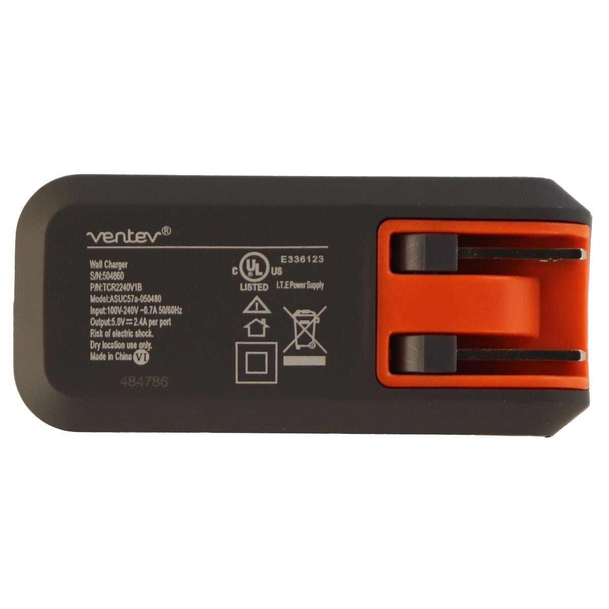 Ventev 4.8A Wall Charger R2240 Adapter with Dual USB Ports - Matte Gray Cell Phone - Chargers & Cradles Ventev - Simple Cell Bulk Wholesale Pricing - USA Seller