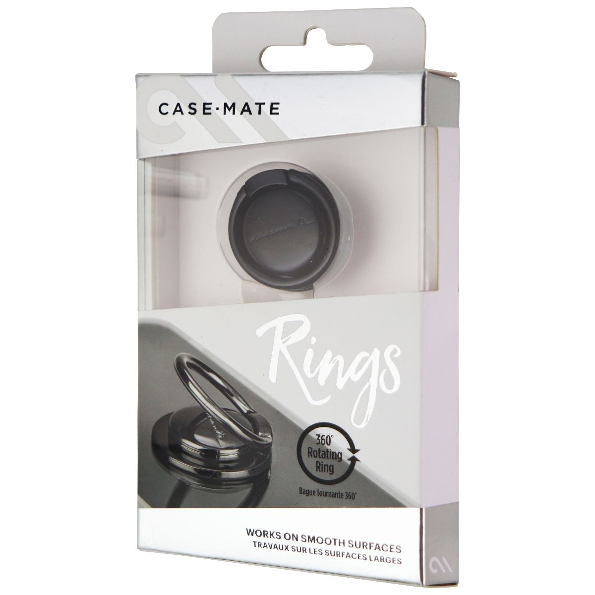Case-Mate 360 Rotating Finger Loop/Ring and Stand for Phones - Black Cell Phone - Mounts & Holders Case-Mate - Simple Cell Bulk Wholesale Pricing - USA Seller