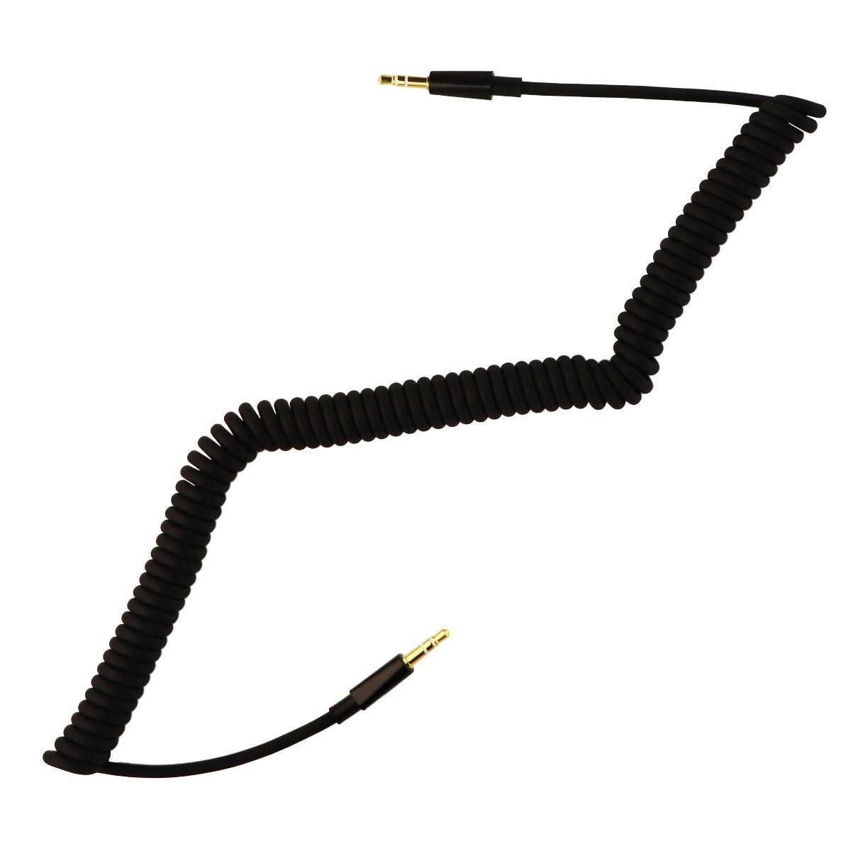 Insignia 9-Foot Coiled Audio Cable with Premium 3.5mm Connectors - Black Computer/Network - Audio Cables & Adapters Insignia - Simple Cell Bulk Wholesale Pricing - USA Seller