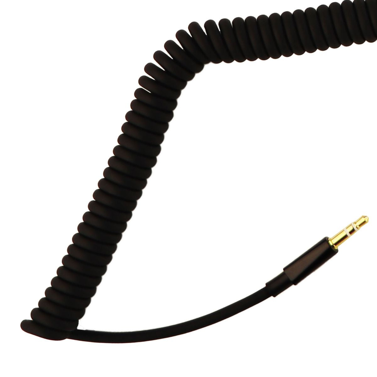 Insignia 9-Foot Coiled Audio Cable with Premium 3.5mm Connectors - Black Computer/Network - Audio Cables & Adapters Insignia - Simple Cell Bulk Wholesale Pricing - USA Seller