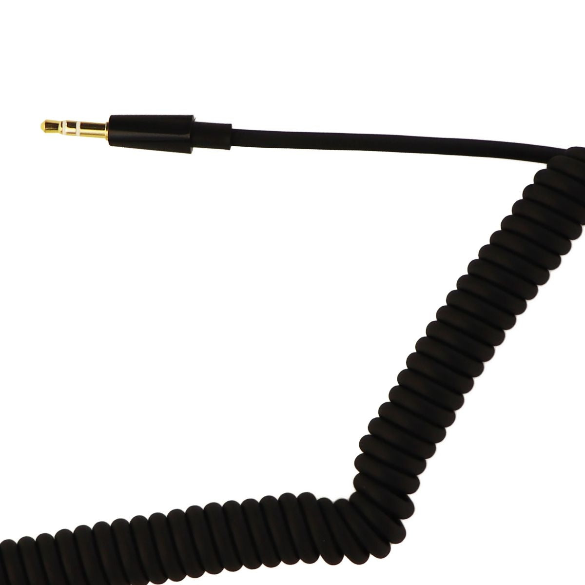 Insignia 9-Foot Coiled Audio Cable with Premium 3.5mm Connectors - Black Computer/Network - Audio Cables & Adapters Insignia - Simple Cell Bulk Wholesale Pricing - USA Seller