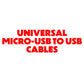 Universal Micro-USB to USB Charge Cable - Mixed Color / Length and Style Cell Phone - Cables & Adapters Unbranded - Simple Cell Bulk Wholesale Pricing - USA Seller
