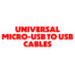 Universal Micro-USB to USB Charge Cable - Mixed Color / Length and Style Cell Phone - Cables & Adapters Unbranded    - Simple Cell Bulk Wholesale Pricing - USA Seller