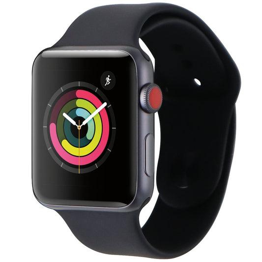 Apple Watch Series 3 Space Gray 42mm A1861 (GPS + Cellular) Black Sport Band Smart Watches Apple    - Simple Cell Bulk Wholesale Pricing - USA Seller