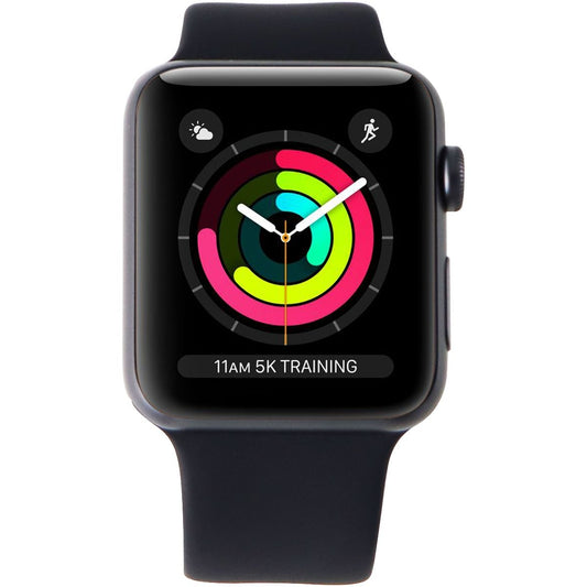 Apple Watch Series 3 Space Gray 42mm A1861 (GPS + Cellular) Black Sport Band Smart Watches Apple    - Simple Cell Bulk Wholesale Pricing - USA Seller