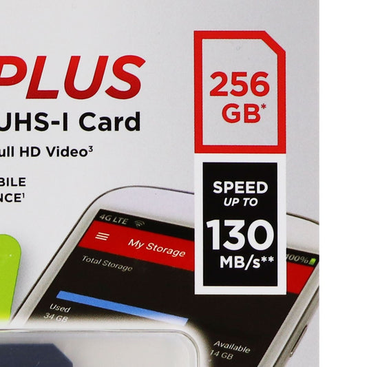 SanDisk Ultra Plus microSDXC UHS-1 Card with Adapter - 256GB - (130MB/s) Digital Camera - Memory Cards SanDisk    - Simple Cell Bulk Wholesale Pricing - USA Seller