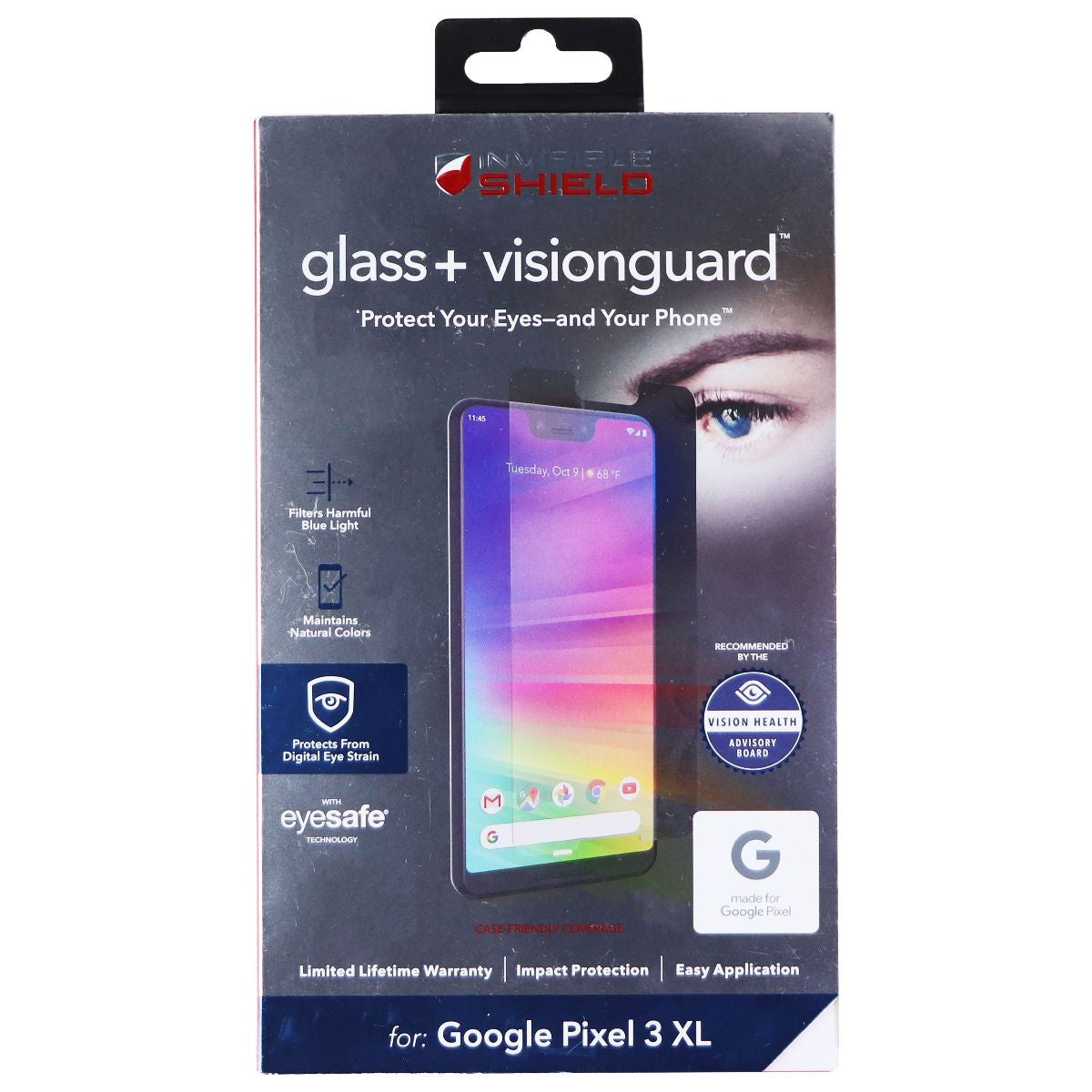 ZAGG Invisible Shield Glass+ VisionGuard for Google Pixel 3 XL - Clear Cell Phone - Screen Protectors Zagg    - Simple Cell Bulk Wholesale Pricing - USA Seller