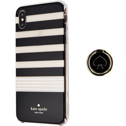 Kate Spade Hardshell Case and Ring Stand for iPhone XS Max - Clear/Black/White Cell Phone - Cases, Covers & Skins Kate Spade - Simple Cell Bulk Wholesale Pricing - USA Seller