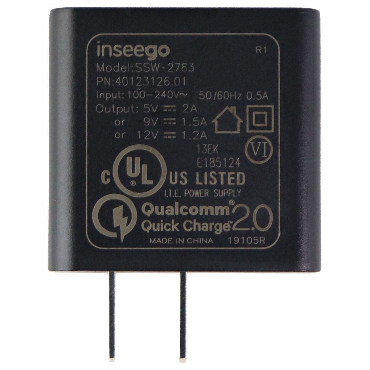 Inseego Qualcomm Quick Charge 2.0 Single USB Wall Charger - Black (SSW-2783) Cell Phone - Chargers & Cradles inseego    - Simple Cell Bulk Wholesale Pricing - USA Seller