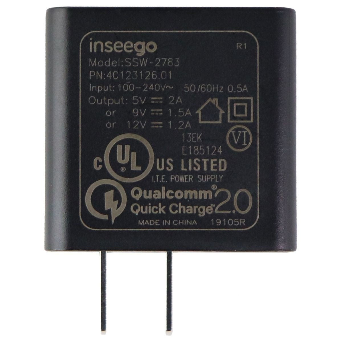 Inseego Qualcomm Quick Charge 2.0 Single USB Wall Charger - Black (SSW-2783) Cell Phone - Chargers & Cradles inseego - Simple Cell Bulk Wholesale Pricing - USA Seller